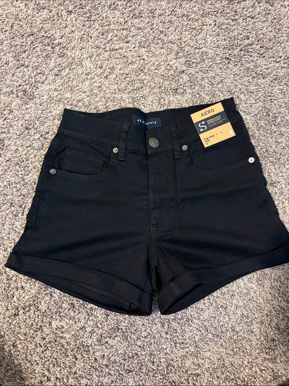 Aeropostale Black High-Rise Denim Jean Shorts